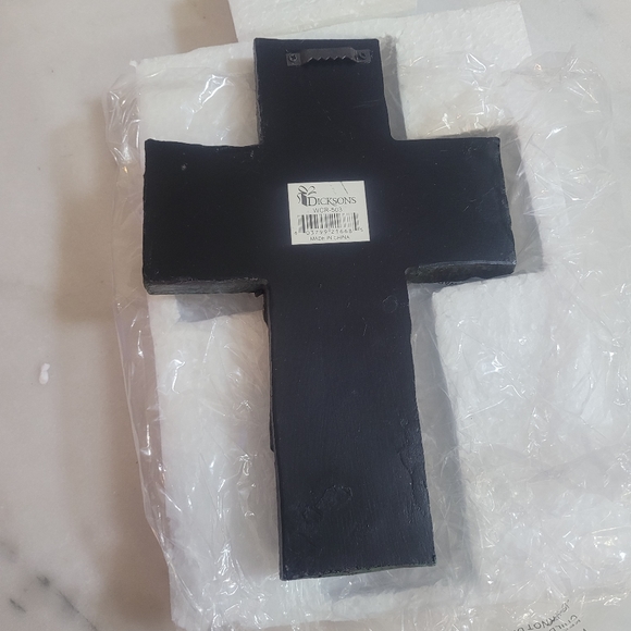 Dicksons Bless Our Family Floral Turquoise 10 Inch Decorative Wall Cross - Picture 5 of 6